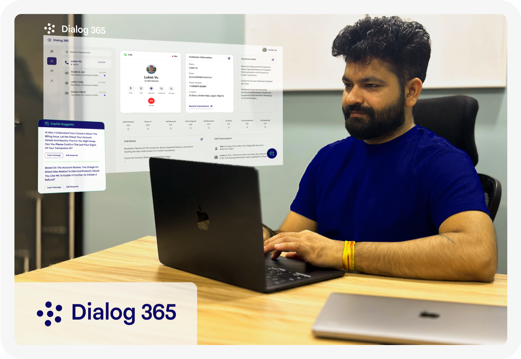 AI Contact Center Interface